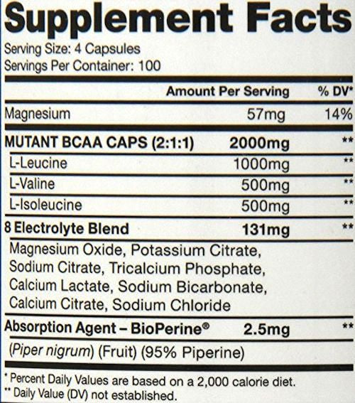 Mutant BCAA 400 Capsules|BCAAs|Mass For Life|