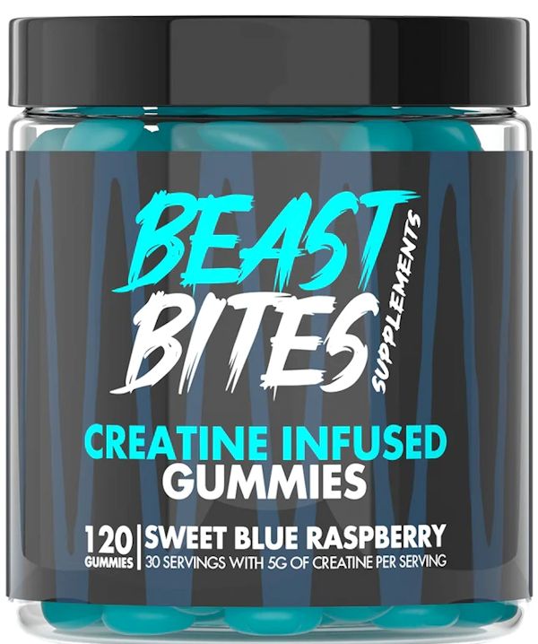 Beast Bites Creatine Gummies 120 Gummies blue
