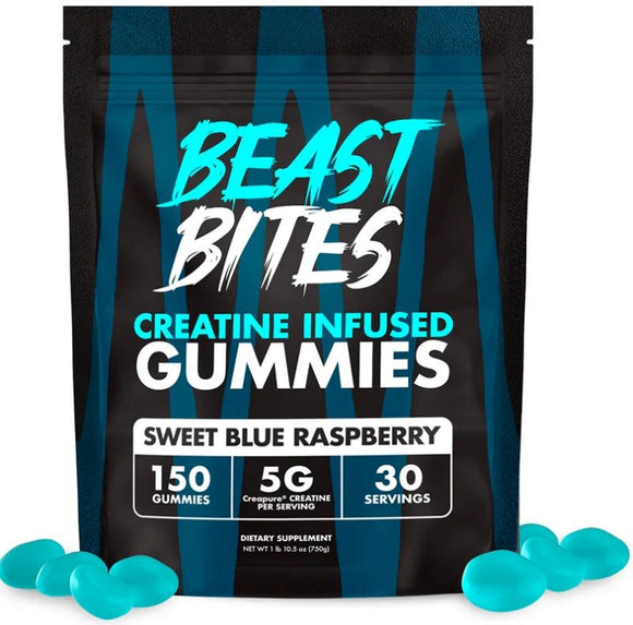 Beast Bites Creatine Infused Gummies 150 Gummies|Creatine|Mass For Life|