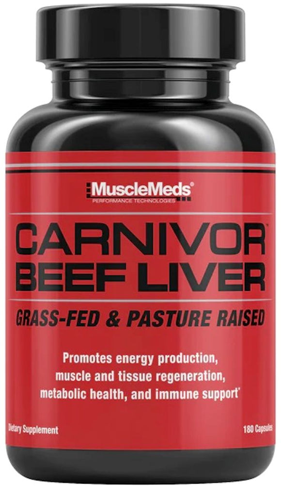 MuscleMeds Carnivor Beef Liver 180 Caps|Amino Acids|Mass For Life|