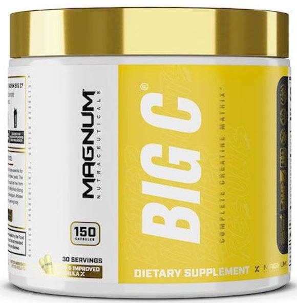 Magnum Nutraceuticals Big C with 4 creatine blend 150 Capsules|Creatine|Mass For Life|