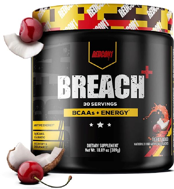 RedCon1 Breach BCAA+ Energy 30 servings blood