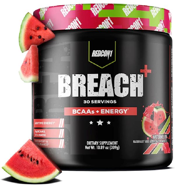 RedCon1 Breach BCAA+ Energy 30 servings water