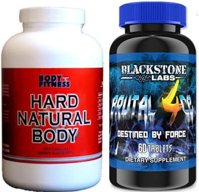 Blackstone Labs Brutal 4ce with FREE Hard and Natural|Muscle Builder|Mass For Life|