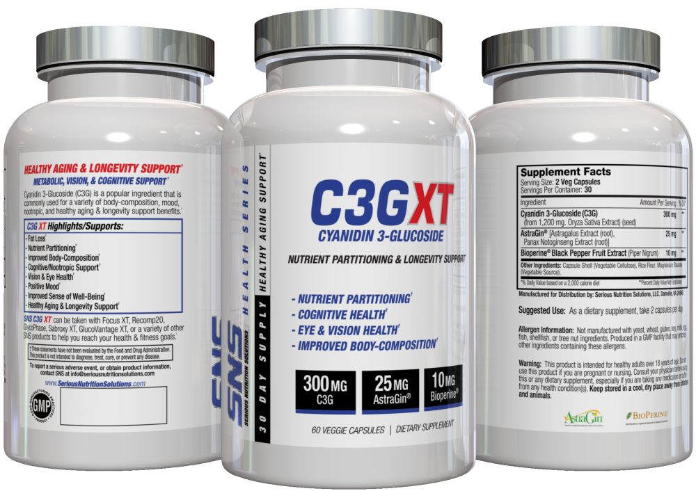 SNS C3G XT Serious Nutrition Solutions bottl