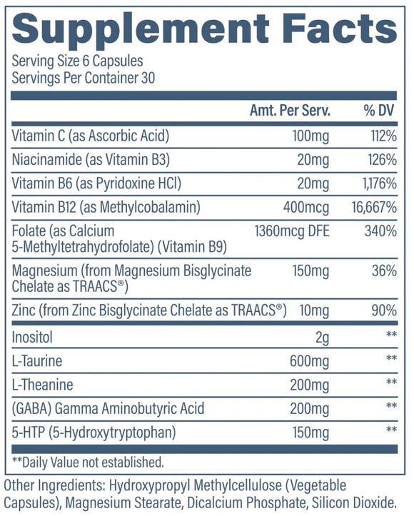 Revive Calm+ 180 Veg Caps|Stress Aid|Mass For Life|
