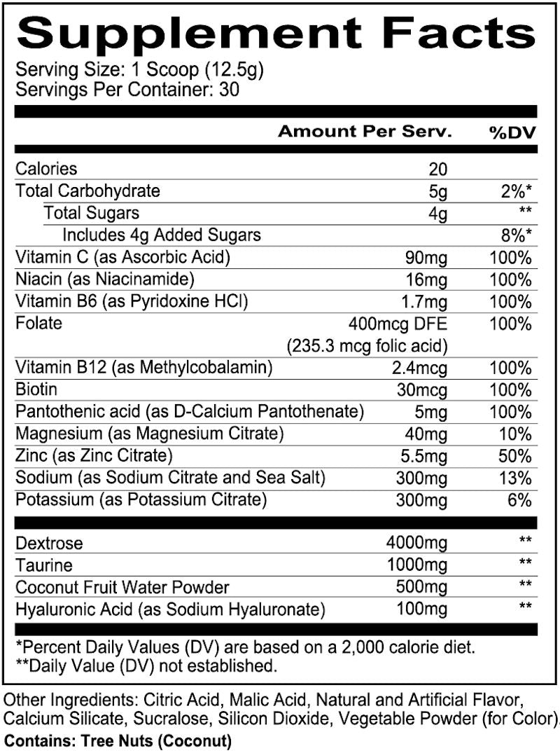 Redcon1 Canteen Pre-Workout Electrolytes Hydration fact