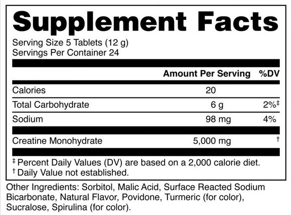 Bucked Up Creatine Candy Blue Raz Chewables 120 Count (Copy)|Creatine|Mass For Life|