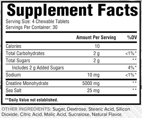 CORE Nutritionals Creatine Chews, Candy, Pre-Work, Stim-Free|Creatine|Mass For Life|