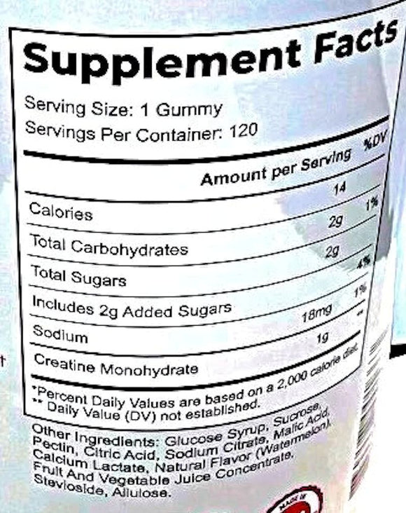 IP Pharma CREATINE GUMMIES 120 chews|Creatine|Mass For Life|