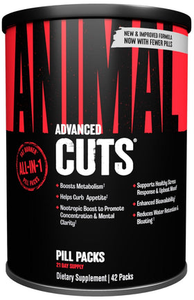 Universal Nutrition Animal Cuts Pak 42 pk|Fat Burner|Mass For Life|