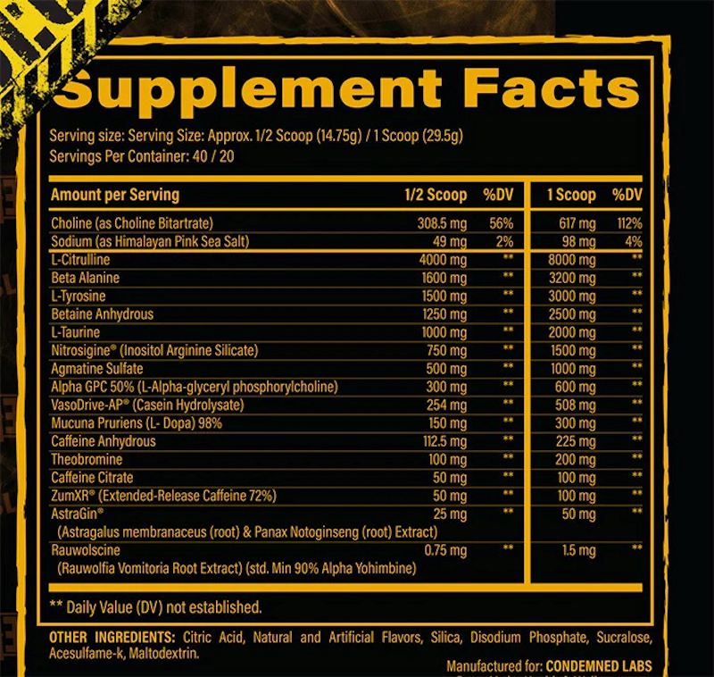 Black Magic Deception Pre Workout facts