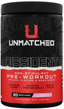Unmatched Supps Dissident Non-Stimulant Pre-Workout|Pre Workout|Mass For Life|