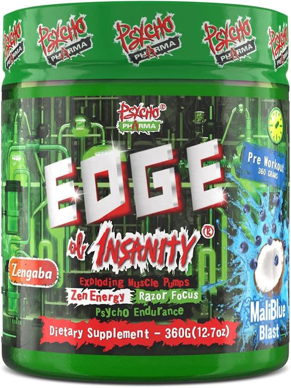 Psycho Pharma Edge of Insanity with Zengaba|Pre Workout|Mass For Life|