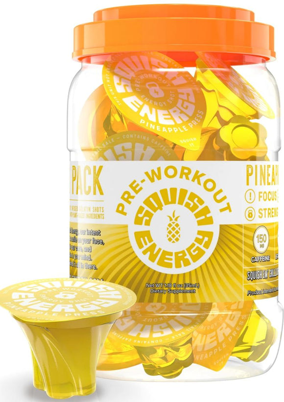 Squish Energy Pre-Workout Gelatin Shots|Pre Workout|Mass For Life|