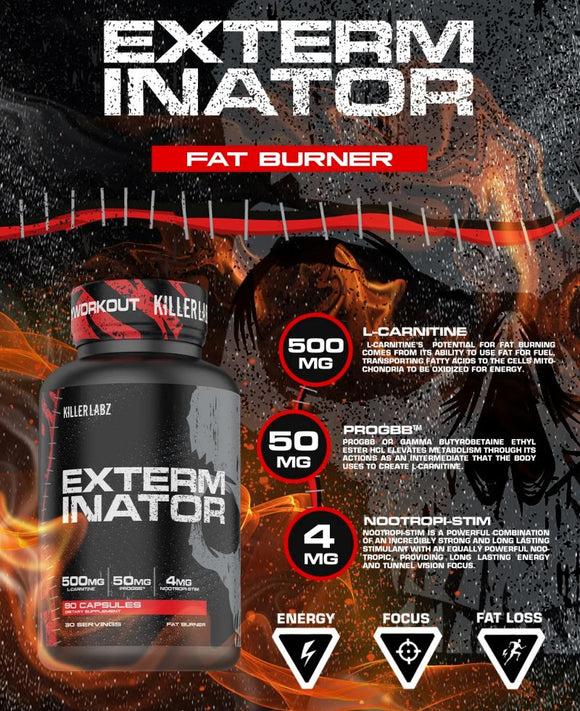 Killer Labz Exterminator Fat Burner 90 Caps|Appetite Control|Mass For Life|