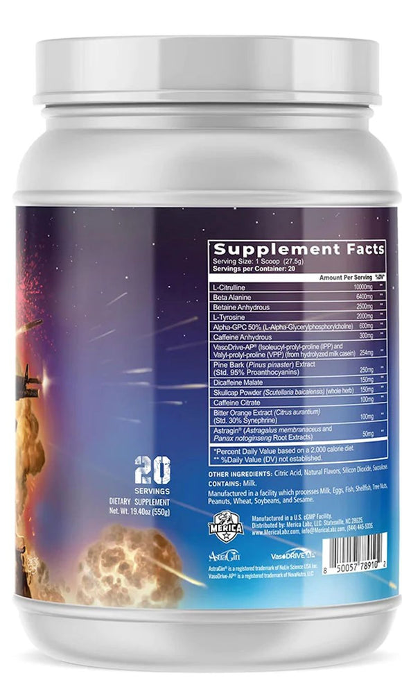 Merica Labz First Blood High Stim Explosive Energy Pre-Workout|Pre Workout|Mass For Life|