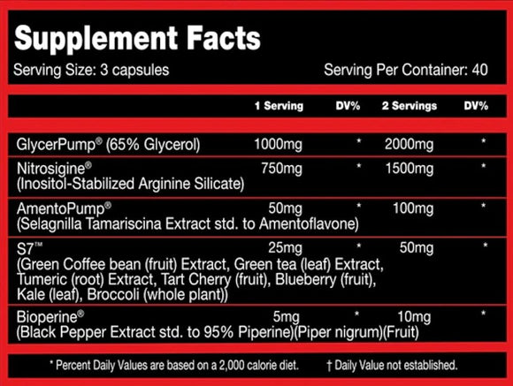 Killer Labz Full Blood Capsules Pre-Workout Pumps, Nitric Oxide Non Stim|Muscle Growth|Mass For Life|