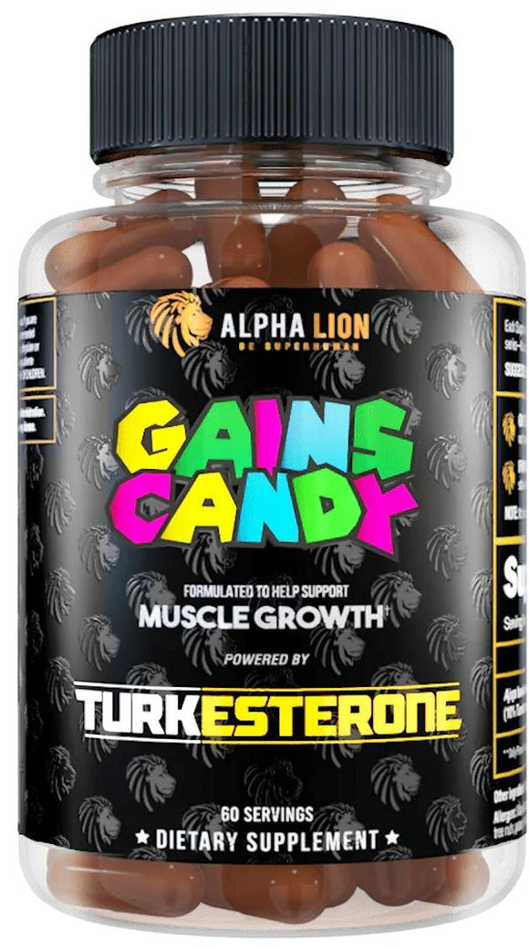 Alpha Lion Gains Candy Turkesterone Muscle Growth 60 Capsules|Muscle Builder|Mass For Life|