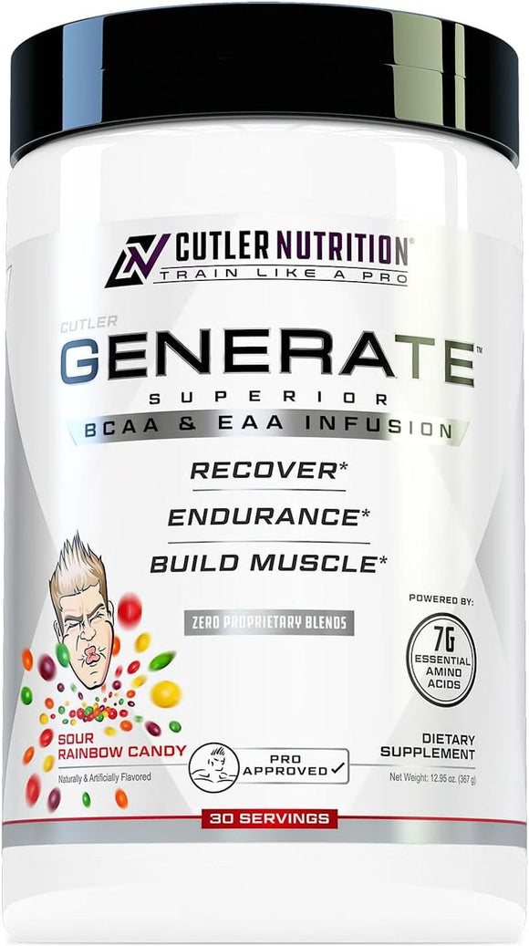 Cutler Nutrition Generate, EAAs, BCAAs, Full Aminos|BCAAs|Mass For Life|