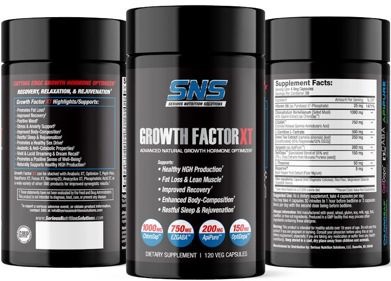 Serious Nutrition Solutions Growth Factor XT bottle