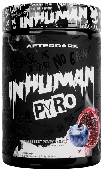 Afterdark Supplements Inhuman Pyro, Blueberry Pomegranate|Pre Workout|Mass For Life|
