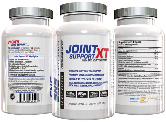SNS Serious Nutrition Solutions Joint Support XT 120 Caps|Glucosamine|Mass For Life|