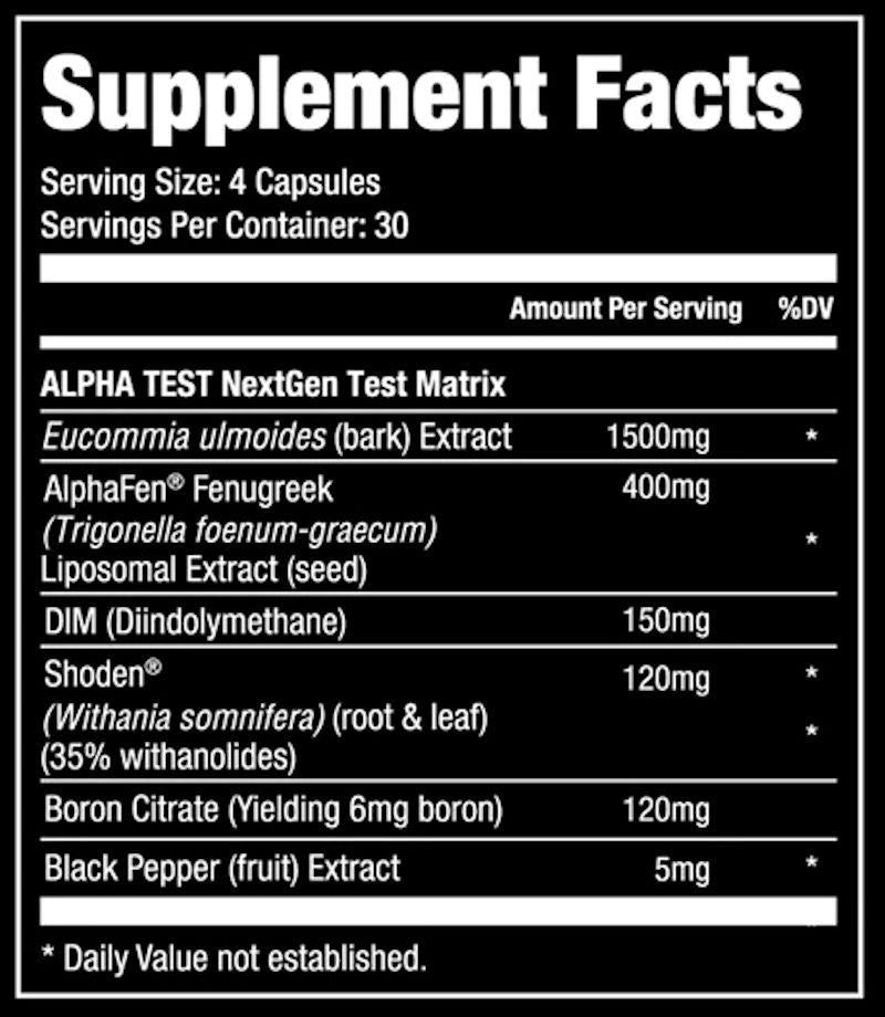 Alpha Prime Supplements Legacy Test facts