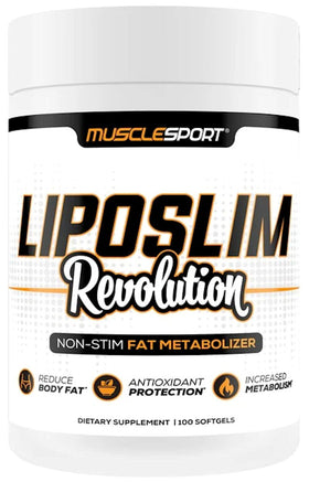 MuscleSport LipoSlim Revolution, Non-Stim, Fat Metabolizer|Fat Burner|Mass For Life|