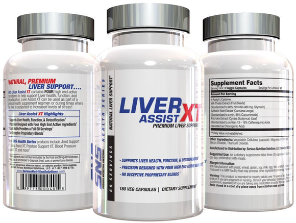 SNS Serious Nutrition Solutions Liver Assists XT 180 vcaps|Liver Support|Mass For Life|