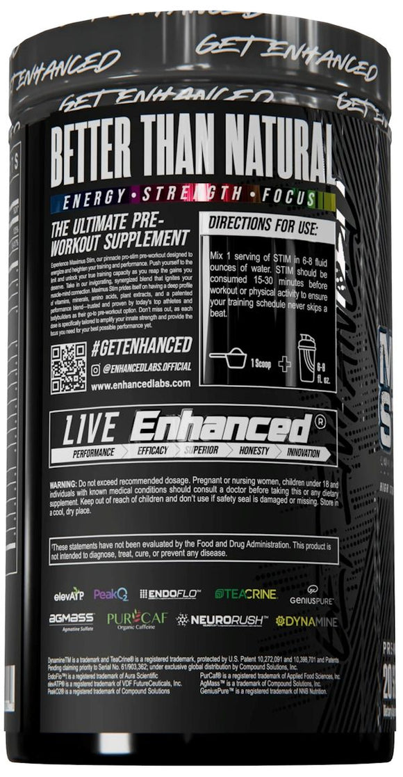 Enhanced Labs Maximus Stim High-Stim Pre-Workout|Pre Workout|Mass For Life|
