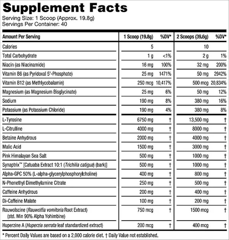 Gorilla Mind Mode Lightning Pre Workout facts