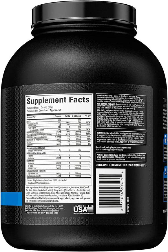 MuscleTech Cell Tech 54 servings|Pre-Workout|Mass For Life|