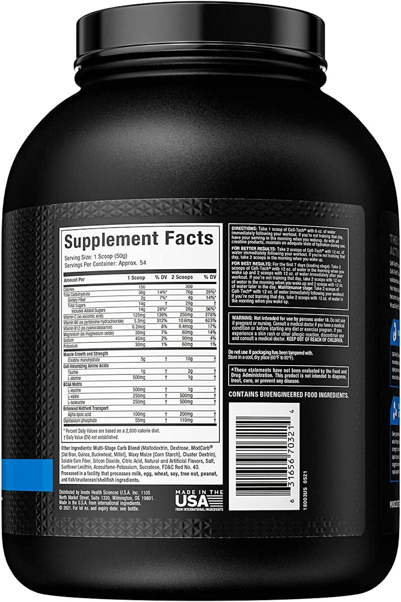 MuscleTech Cell Tech 54 servings fact
