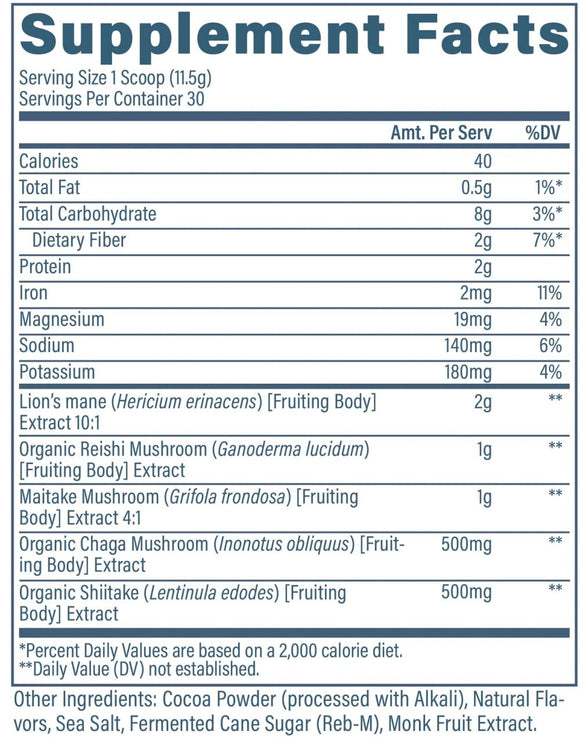 Revive MD Mushroom Complex Chocolate - 30 Servings|Immune Health|Mass For Life|