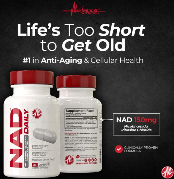Metabolic Nutrition NAD DAILY|Anti-Aging|Mass For Life|