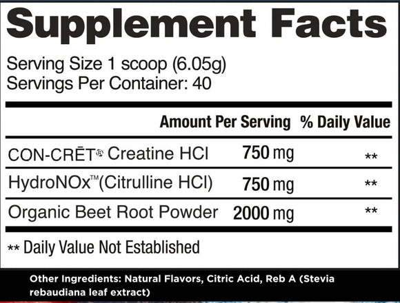 Con-Cret Creatine HCl Plus Nitric Oxide|Muscle Pumps|Mass For Life|