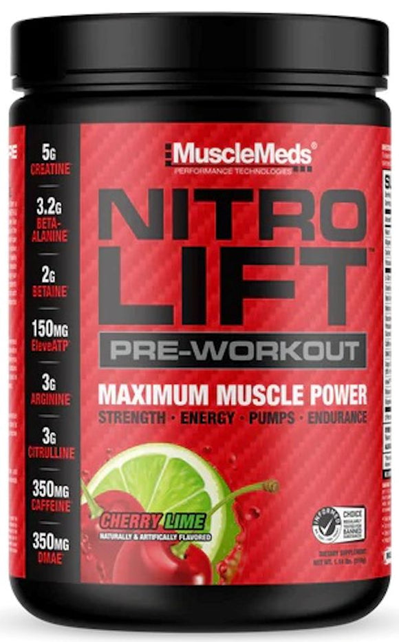 MuscleMeds Nitro Lift Pre Workout|Pre-Workout|Mass For Life|