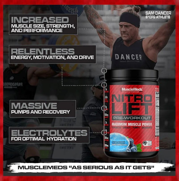 MuscleMeds Nitro Lift Pre Workout|Pre-Workout|Mass For Life|
