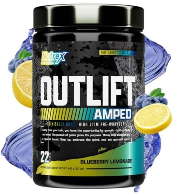 Nutrex Outlift Amped Pre-Workout extra strength blue