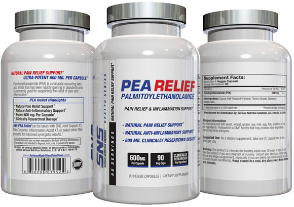 SNS Serious Nutrition Solutions PEA Relief Pain 90 Veg-Caps|Joint Support|Mass For Life|