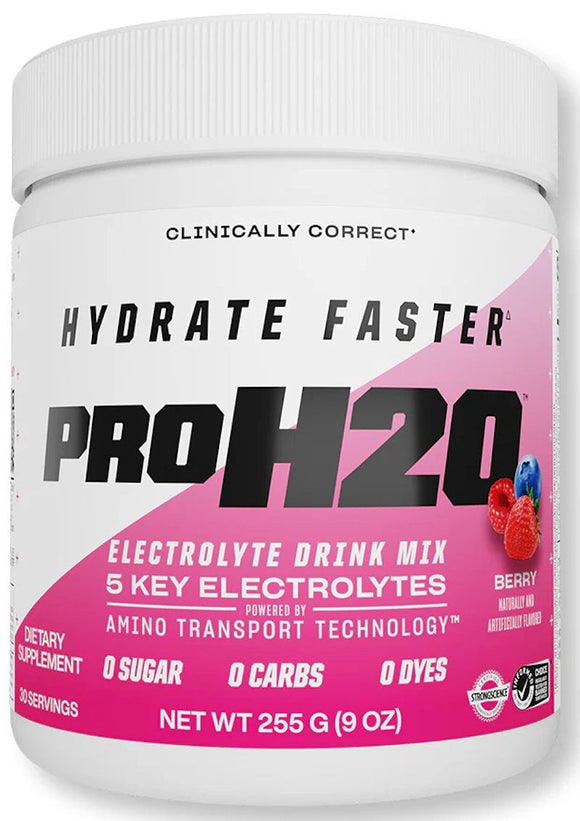 Pure Vita Labs PROH2O, sugar-free, zero-calorie, carb-free electrolyte drink mix|Pre Workout|Mass For Life|