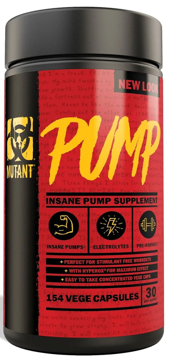 Mutant Pump 154 Capsules|Muscle Pumps|Mass For Life|