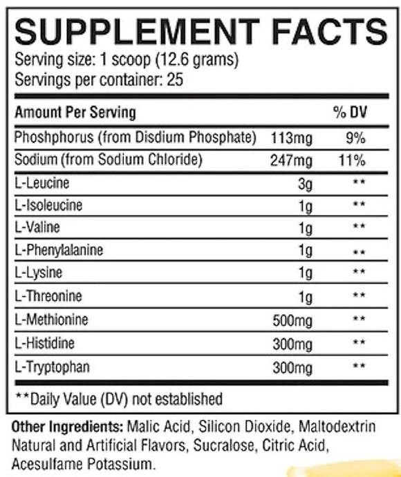 RAW Nutrition EAA Essential Amino Acids|BCAA|Mass For Life|