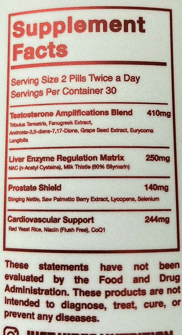 Just Vibes Nutrition Rebirth PCT 60 capsules|Test Booster|Mass For Life|