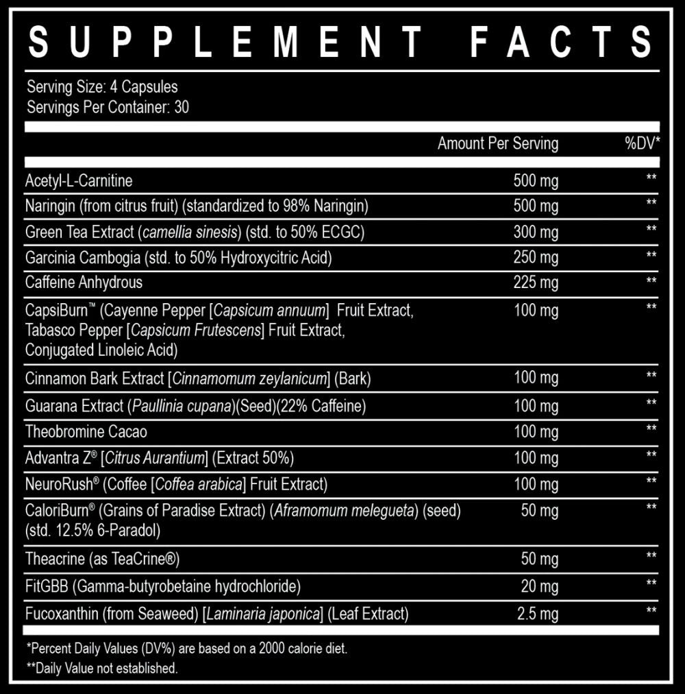 Enhanced Labs Shred fat burner fact