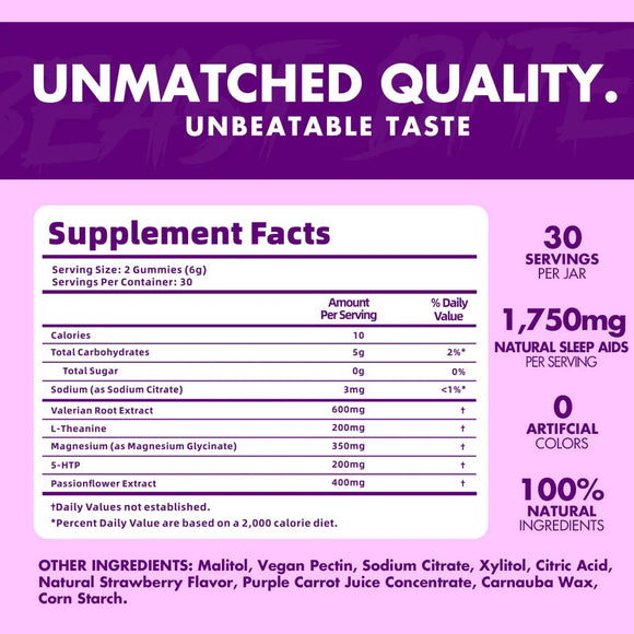Beast Bites Sleep Gummies 60ct|Sleep Aid|Mass For Life|