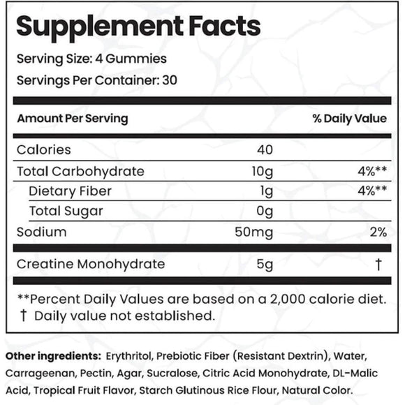 Smash Creatine Gummies 120 ct|Creatine|Mass For Life|