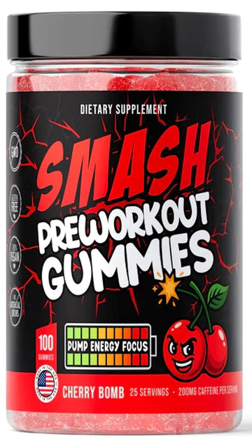Smash Pre-Workout Gummies, Great Taste|Pre Workout|Mass For Life|