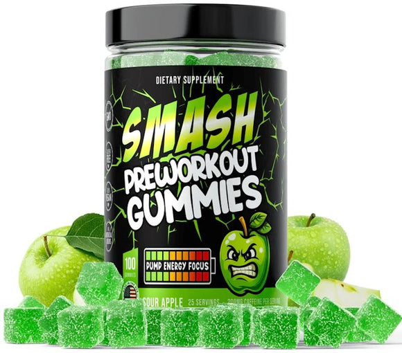 Smash Pre-Workout Gummies, Great Taste|Pre Workout|Mass For Life|